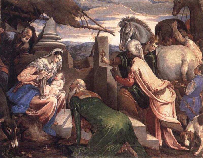 Jacopo Bassano Adoration of the Magi Norge oil painting art